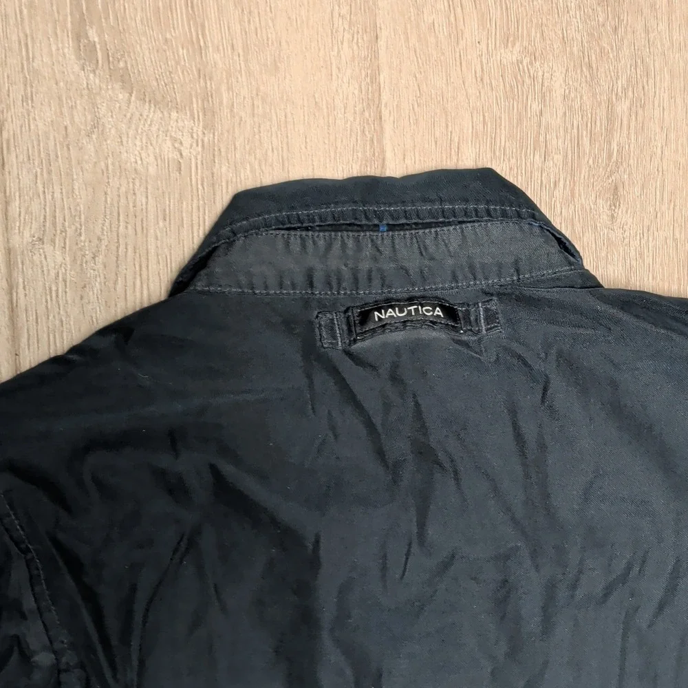 Vintage Nautica Navy Blue‎ Harrington Jacket Mens 2XL Plaid Lined Full Zip Light